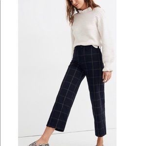 Madewell slim emmet Wide leg crop pants windowpane